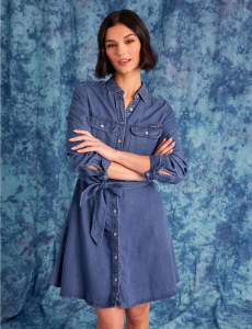 FIT AND FLARE TENCEL DRESS