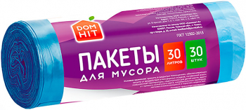 «DOMHIT», пакеты для мусора 30л, 30 шт, 85г