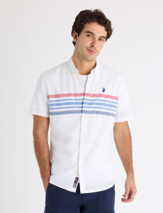 SHORT SLEEVE ENGINEERED SLUB POPLIN SHIRT