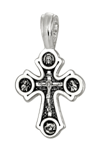 Крест из серебра литье частичное чернение
