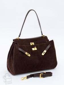 Сумка женская кожаная 2320YF d.coffee Polina&Eiterou
