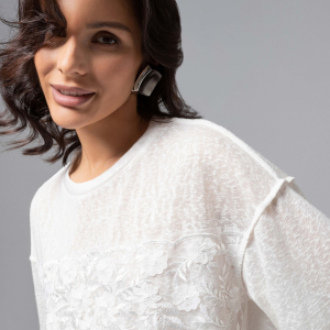 Футболка комбинированная с вышивкой Буду тебе сниться (айвори)