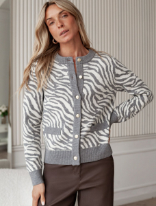 Жакет жаккардовой вязки с кашемиром