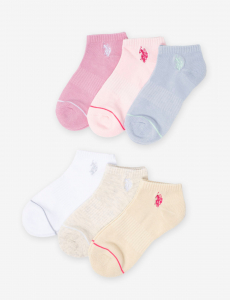 LADIES 6PK PASTEL ASSORTED ANKLE SOCKS