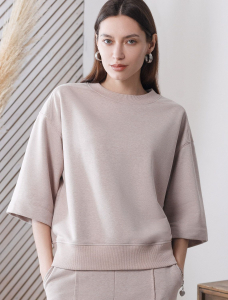 Свитшот свободный из петельчатого футера двухнитки с эластаном