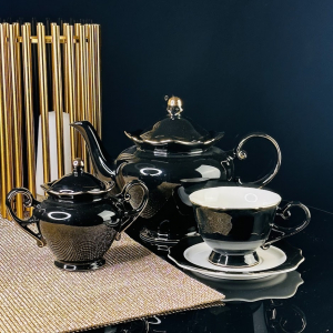 109-189 Чайный сервиз 14пр. 220 мл NOIR в под.уп.(х3) Фарфор