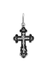 Крест из серебра литье частичное чернение