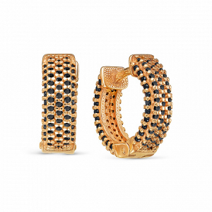 Серьги с фианитом позолоченные серебро 925*