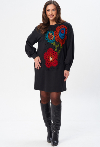 Платье Gizart 5347 оранжево-голубые цветы