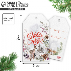 Открытка-шильдик на подарок «С Новым годом», 5?9 см