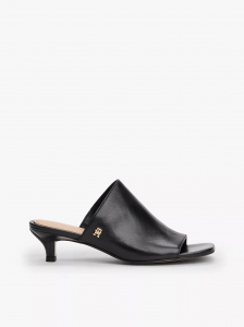 Leather Kitten-Heel Slide