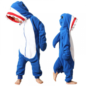 Пижама кигуруми детский Акуленок синий