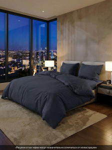 Комплект постельного белья Шпинель антрацит страйп-сатин