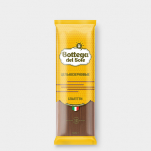 «Bottega del Sole», макаронные изделия «Спагетти», цельнозерновые, 500 г