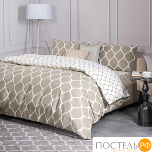 PRIME PRIVE ХАРДИ беж КПБ 145х215-1/180х220-1/50х70-2, 4 пр., хл./сатин
