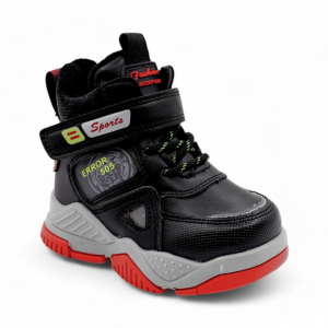 Ботинки на меху 1810-2-2 черн/красн