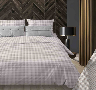 Ткань Клеточка бежевый Бязь 150 см