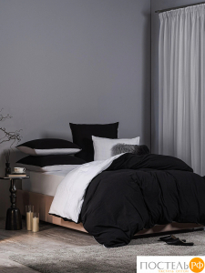 SleepiX ЮКО черн/бел КПБ 145х215-1/180х220-1/50х70-2, 4 пр., модал/бамбук