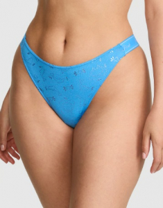Logo Cotton High-Leg Thong Panty