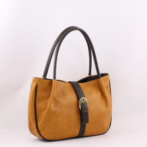 Сумка 448 македония горчичный+шоколад ФОРМАТ 