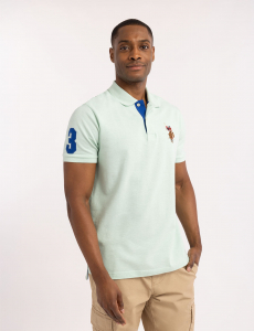 MULTI COLOR BIG LOGO SOLID POLO SHIRT