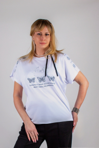 Нарядная футболка Бабочки из страз арт.8