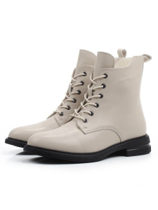 01-WD056-2 LT. BEIGE Ботинки демисезонные женские (натуральная кожа, байка)