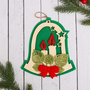 Ёлочная игрушка «Колокольчик со свечами» 15?16.5 см