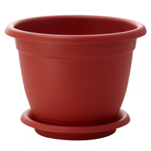 Горшок для цветов D190 мм 2,1 л, Борнео с подставкой № 3, терракотовый