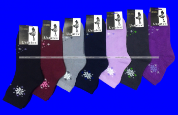 5 ПАР - ЮстаТекс носки женские 2с29 хлопок внутри махра