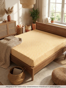 Простыня на резинке Лабиринт сатин