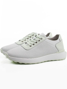 03-YC352-1 WHITE/LT. GREEN Кроссовки летние женские (натуральная кожа)