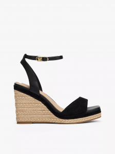 Leather & Suede Wedge Espadrille Sandal