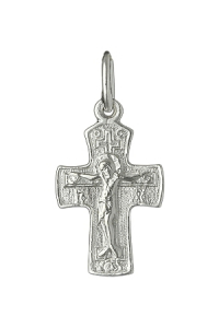 Крест (Покров Пресв. Богородицы) из серебра литье белый