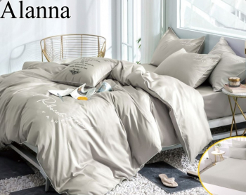 КПБ Alanna Однотонный с вышивкой на резинке по кругу ALAOVR16