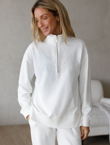 Джемпер с воротом на молнии из  футера двухнитки с эластаном