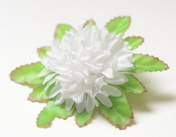 Искусственные цветы, Голова хризантемы малая с листом для ветки, венка