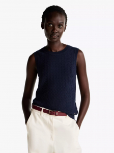 Mini Cable Knit Wool-Blend Sweater Tank