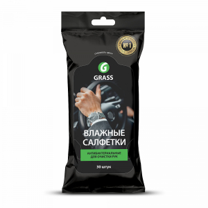 Салфетки влажные GRASS антибактериальные для рук 30шт (16)