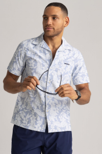 SHORT SLEEVE TROPICAL PRINT CAMP SHIRT