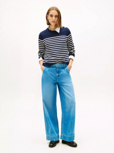 High-Rise Belted Wide Leg Jean