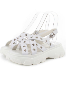 08-PEAG47-1 WHITE Босоножки женские (натуральная кожа)