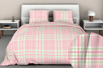 Комплект постельного белья Тартан розовый бязь
