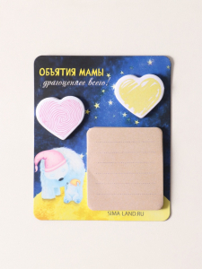 Магнит на холодильник с блоком для записей и стикерами «Объятия мамы», 10?12 см