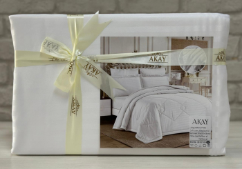 КПБ AKAY SATIN белый евро пвх