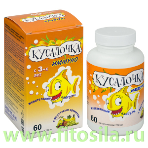 КУСАЛОЧКА ИММУНО - БАД, № 60 х 750 мг - жевательные капсулы