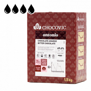 Шоколад Chocovic Antonio горький 69,6% (CHD-N7CHVC-69B) 1,5 кг. Годен до 12.10.25