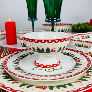 164-045 Креманка 11,5х7,5см НОВЫЙ ГОД в под.уп.(х24)Фарфор