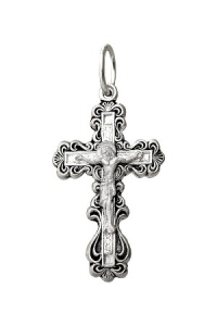 крест из серебра частично черненый штампованный