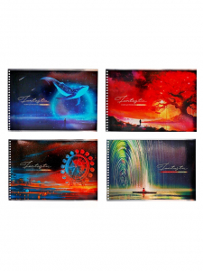 Альбом для рисования А4, 32 листа, на гребне, Fantastic, блок офсет 100 г/м?, МИКС